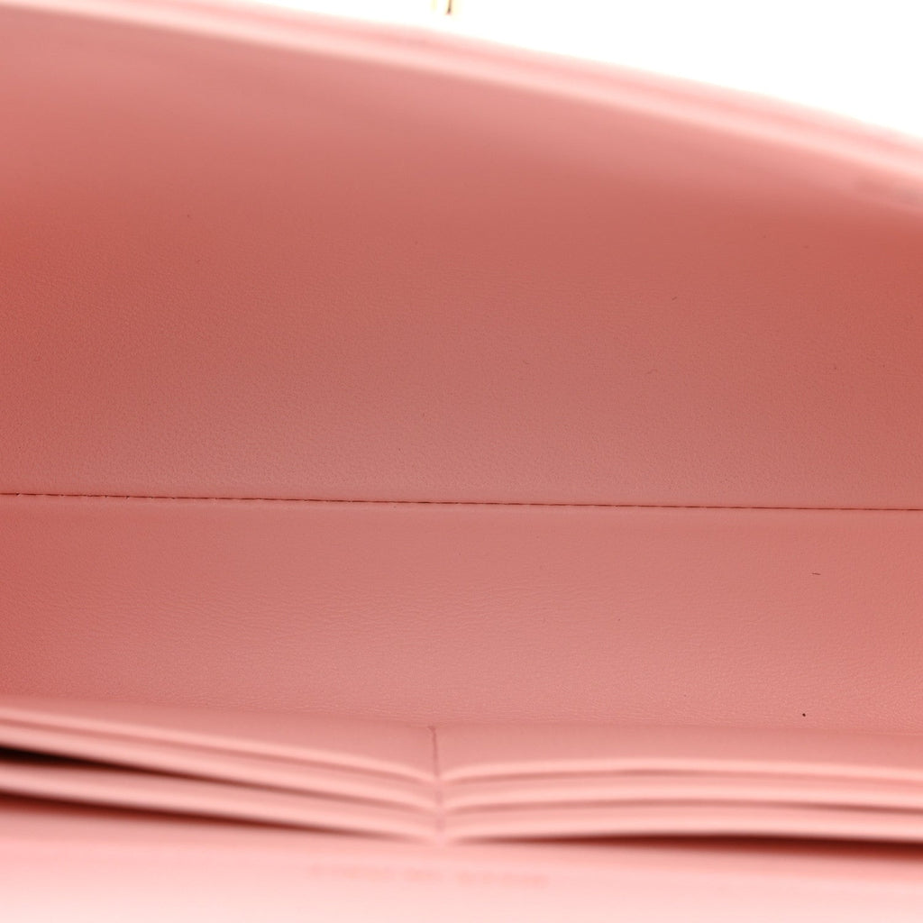 Chanel Caviar Quilted Retro Mini Twist Top Handle Clutch Flap Light Pink