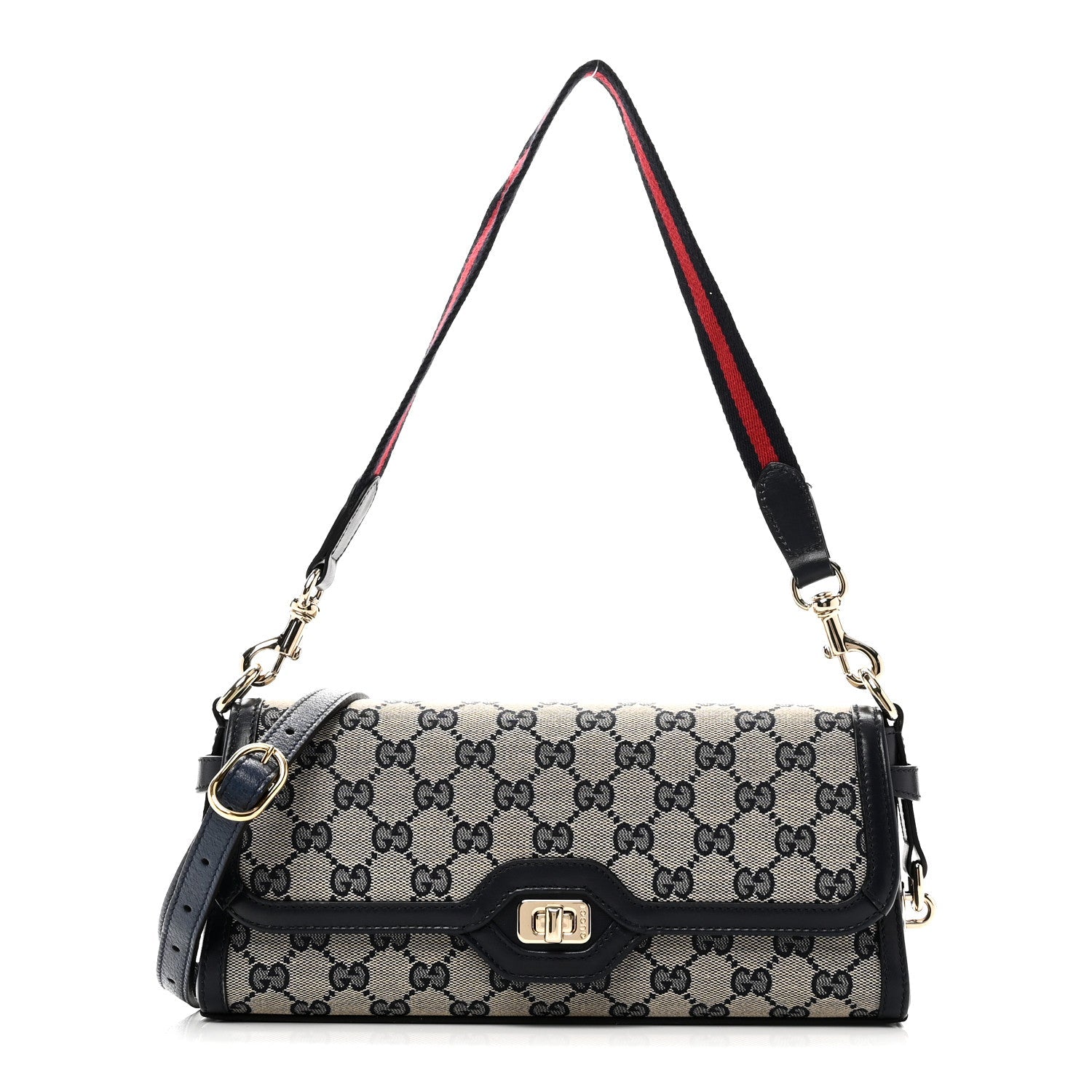 Gucci GG Monogram Small Luce Shoulder Bag Beige Blue
