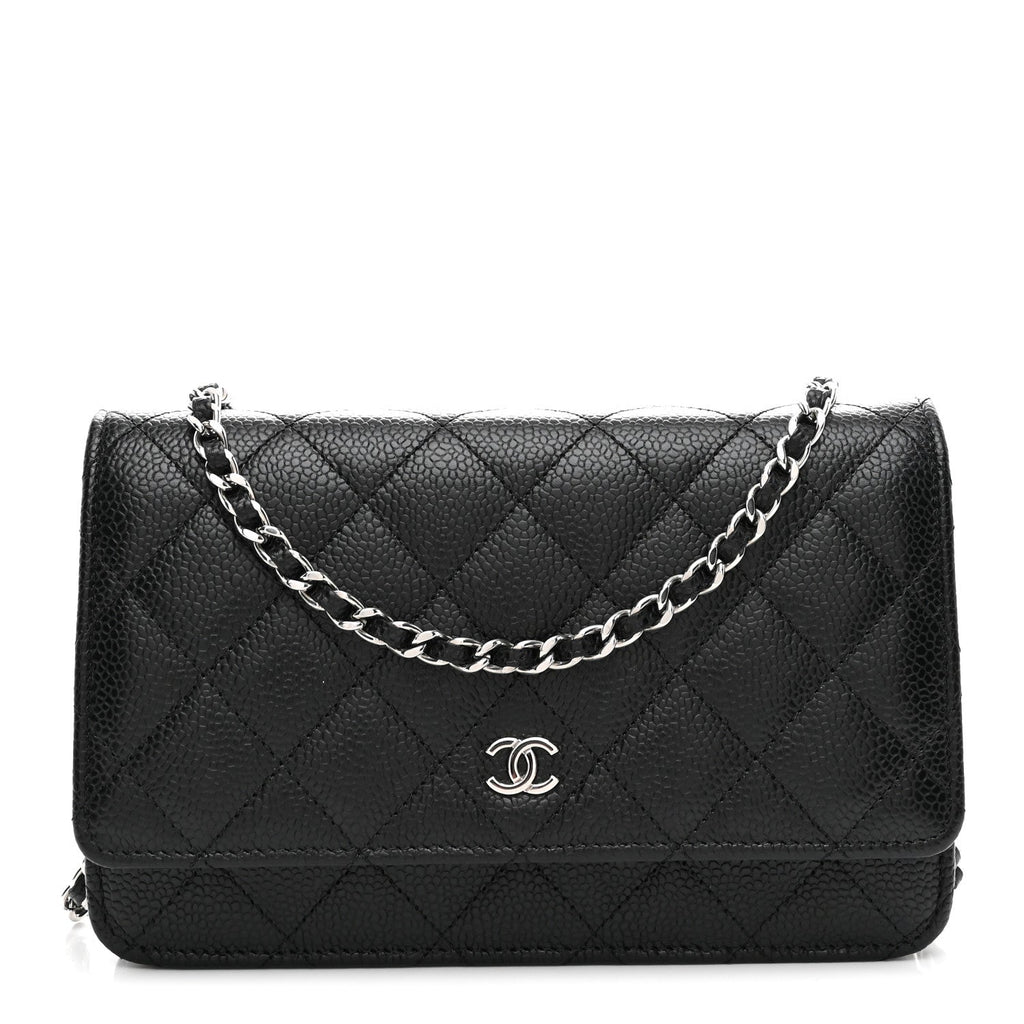 Chanel Caviar Quilted Wallet on Chain WOC Black