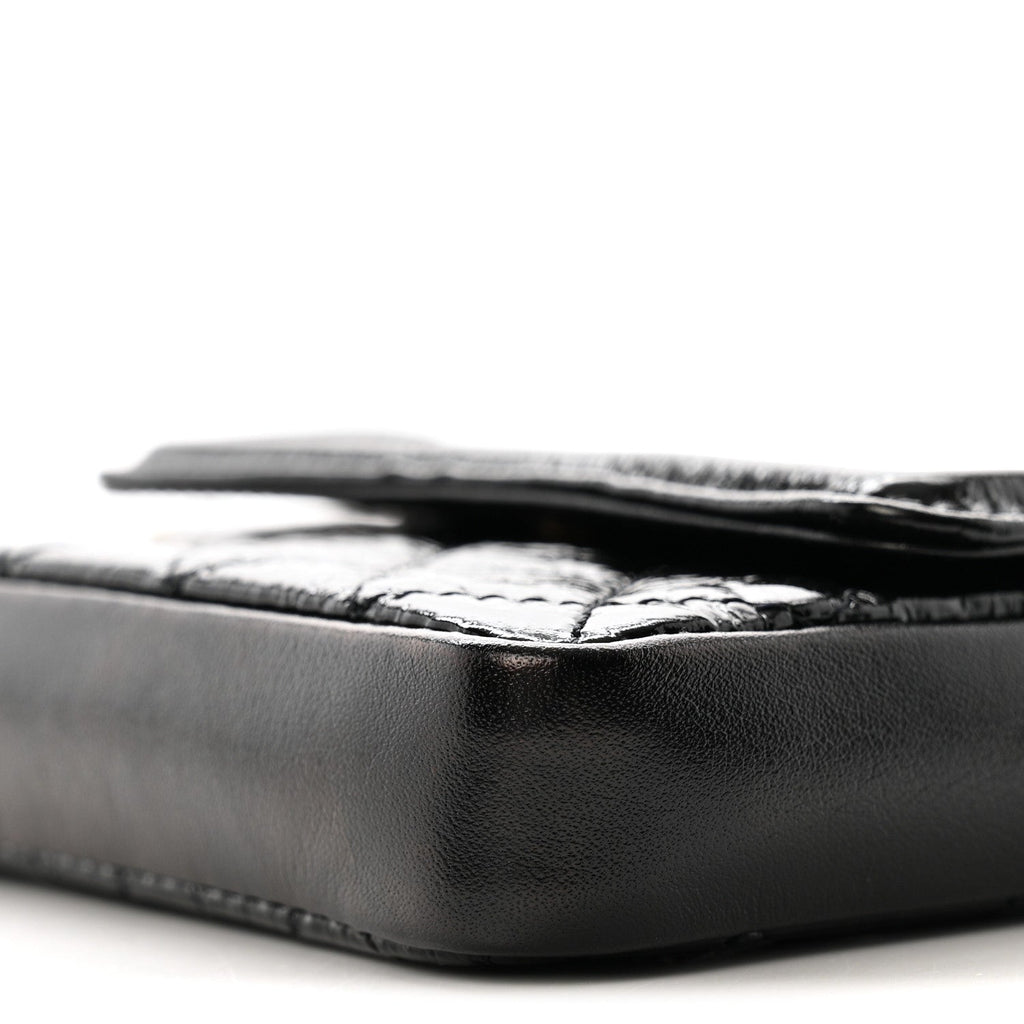 Chanel Shiny Aged Calfskin Quilted Waist Belt Bag Black