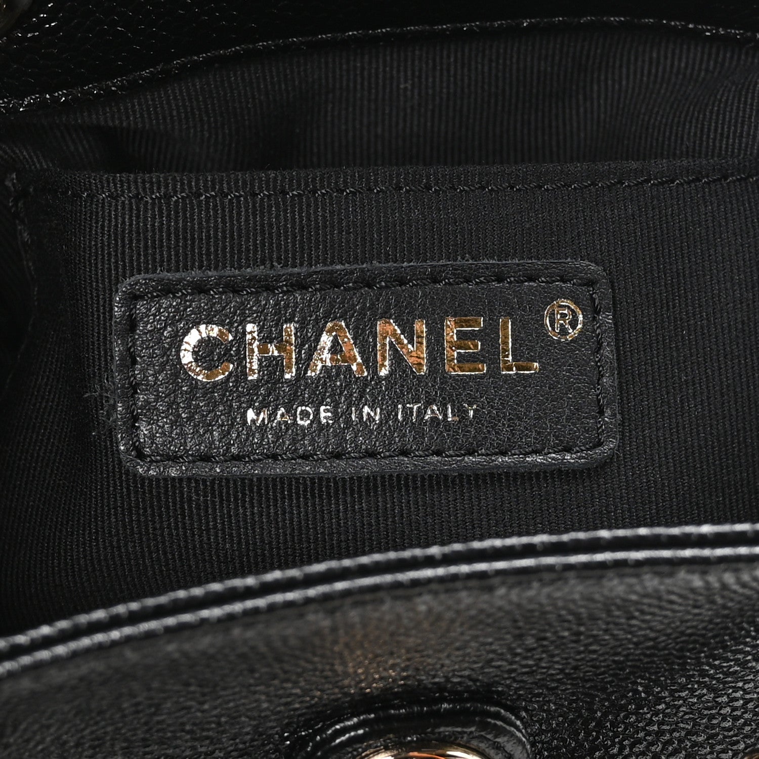 Chanel Shiny Caviar Quilted Small Duma Pockets Drawstring Backpack Black