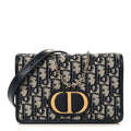 Christian Dior Oblique 30 Montaigne 2-In-1 Pouch Blue