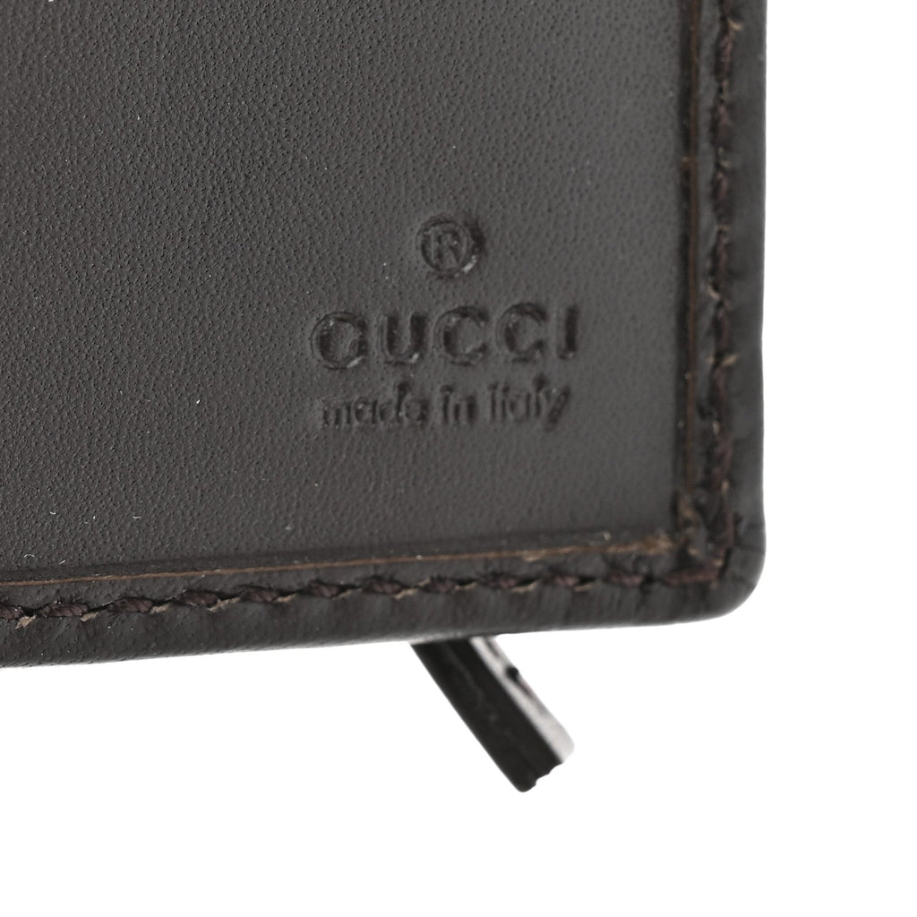Gucci Monogram Calfskin Ladies Web Continental Wallet Beige Ebony Cocoa