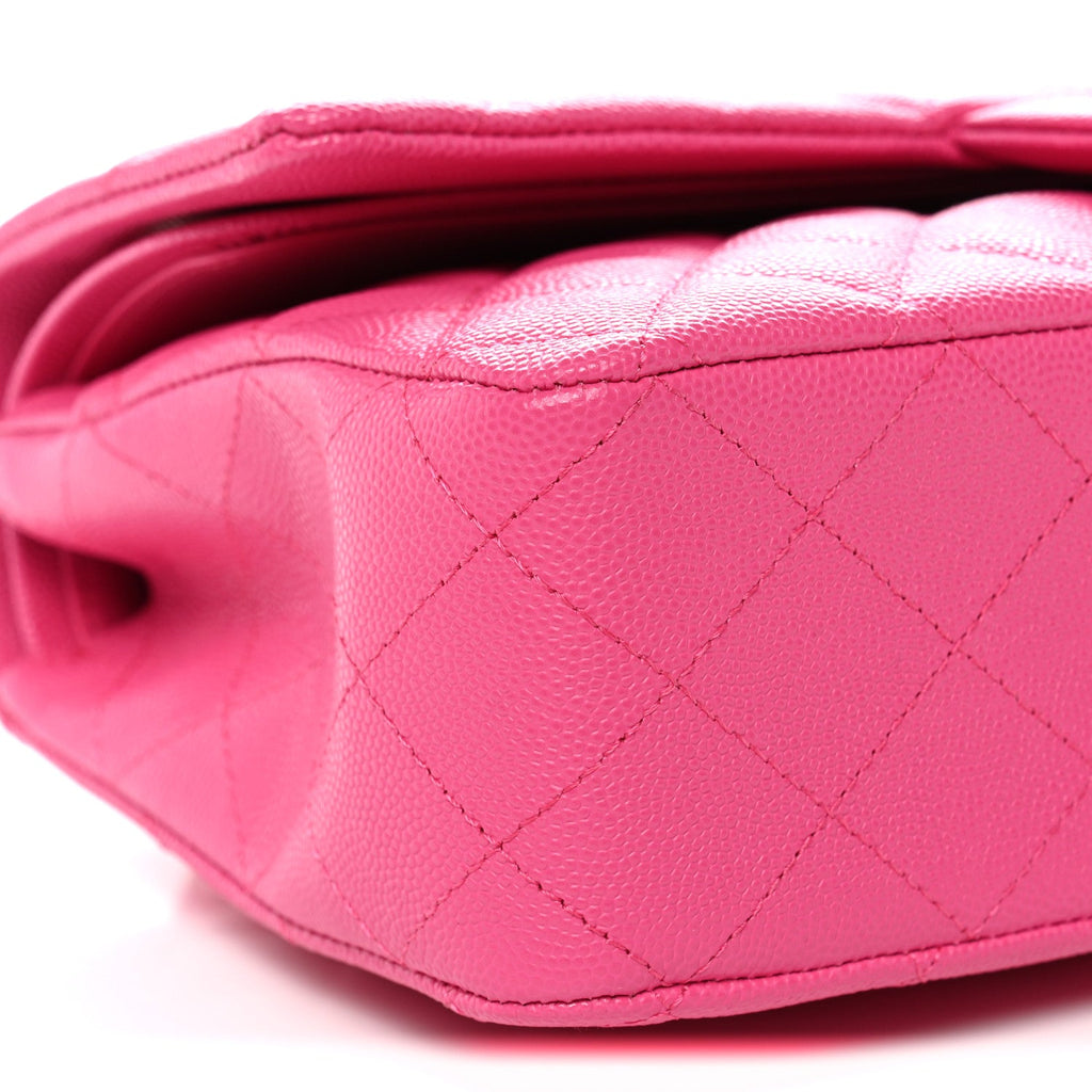 Chanel Caviar Quilted Medium Double Flap Dark Pink