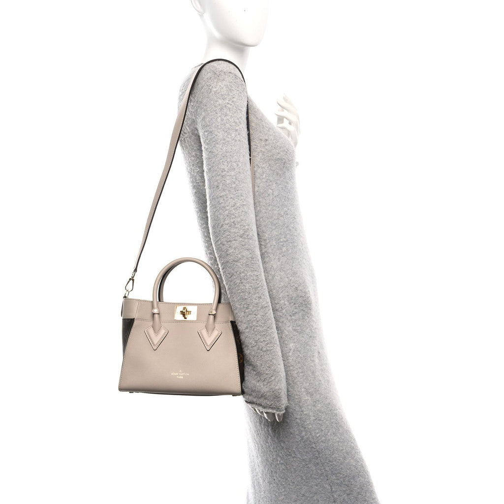 Louis Vuitton Calfskin Monogram On My Side PM Greige