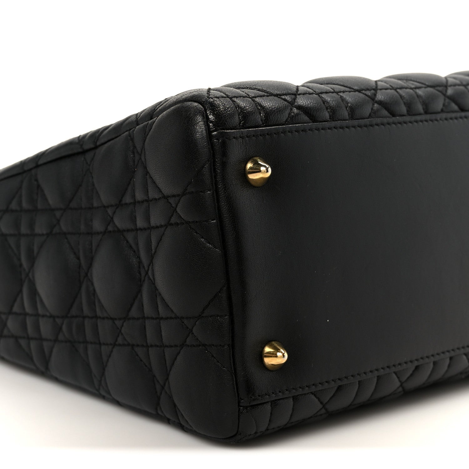 Christian Dior Lambskin Cannage Medium Lady Dior Black