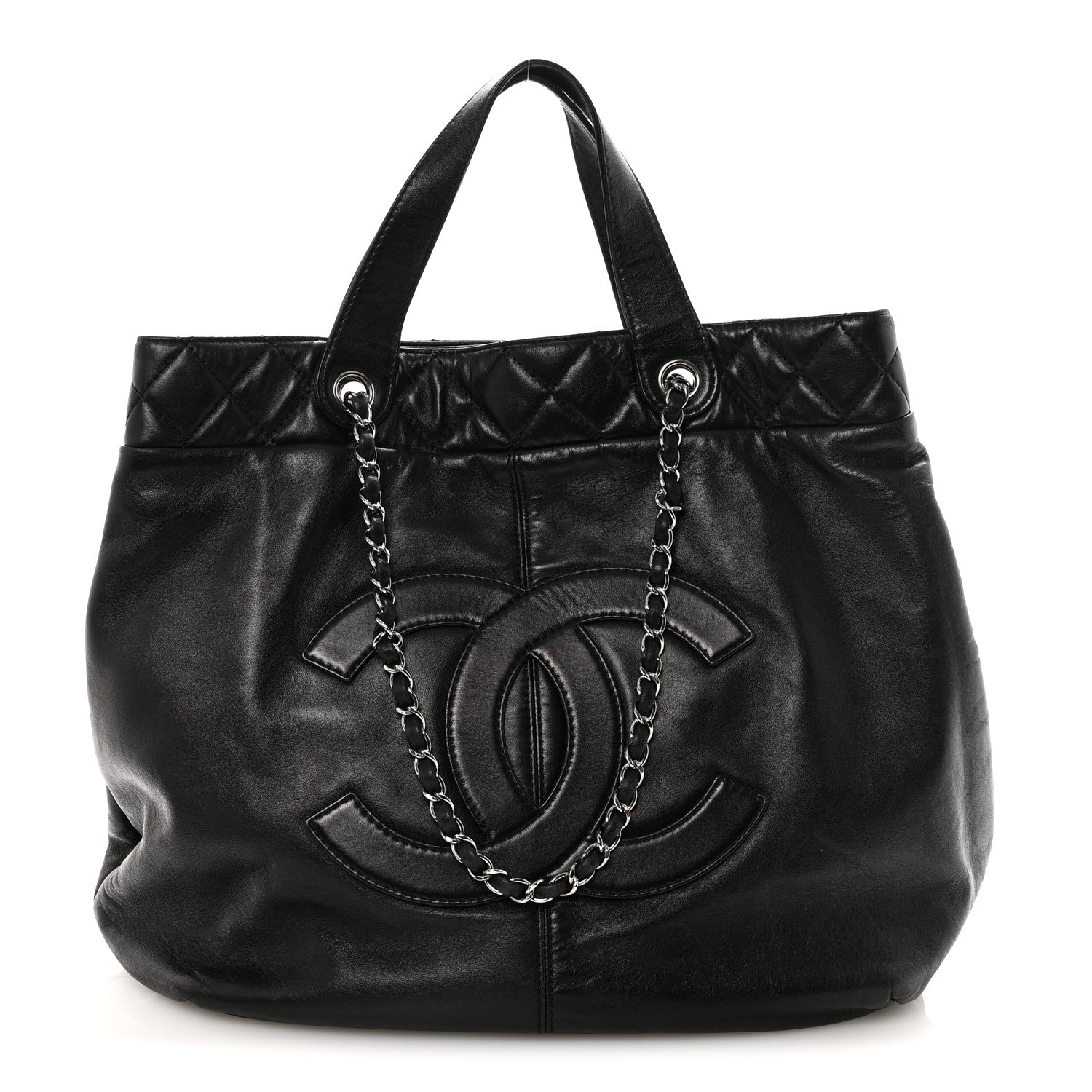 Chanel Calfskin Large Trianon Tote Black
