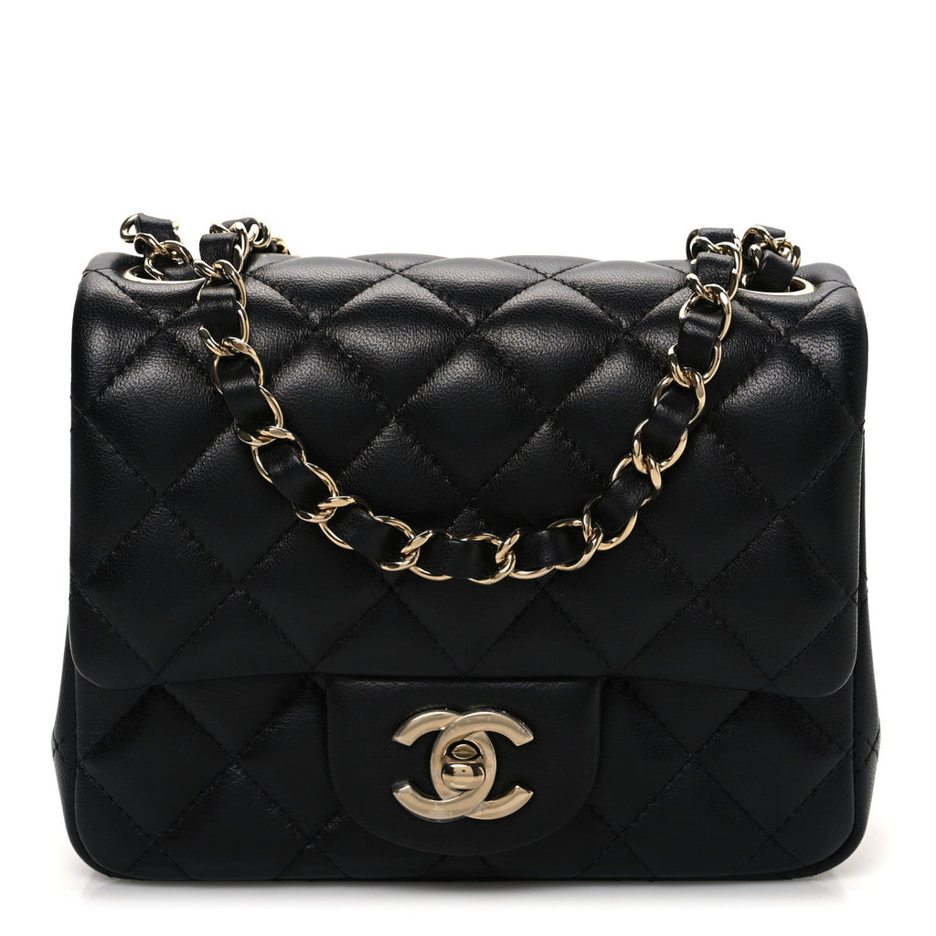Chanel Lambskin Quilted Mini Square Flap Black