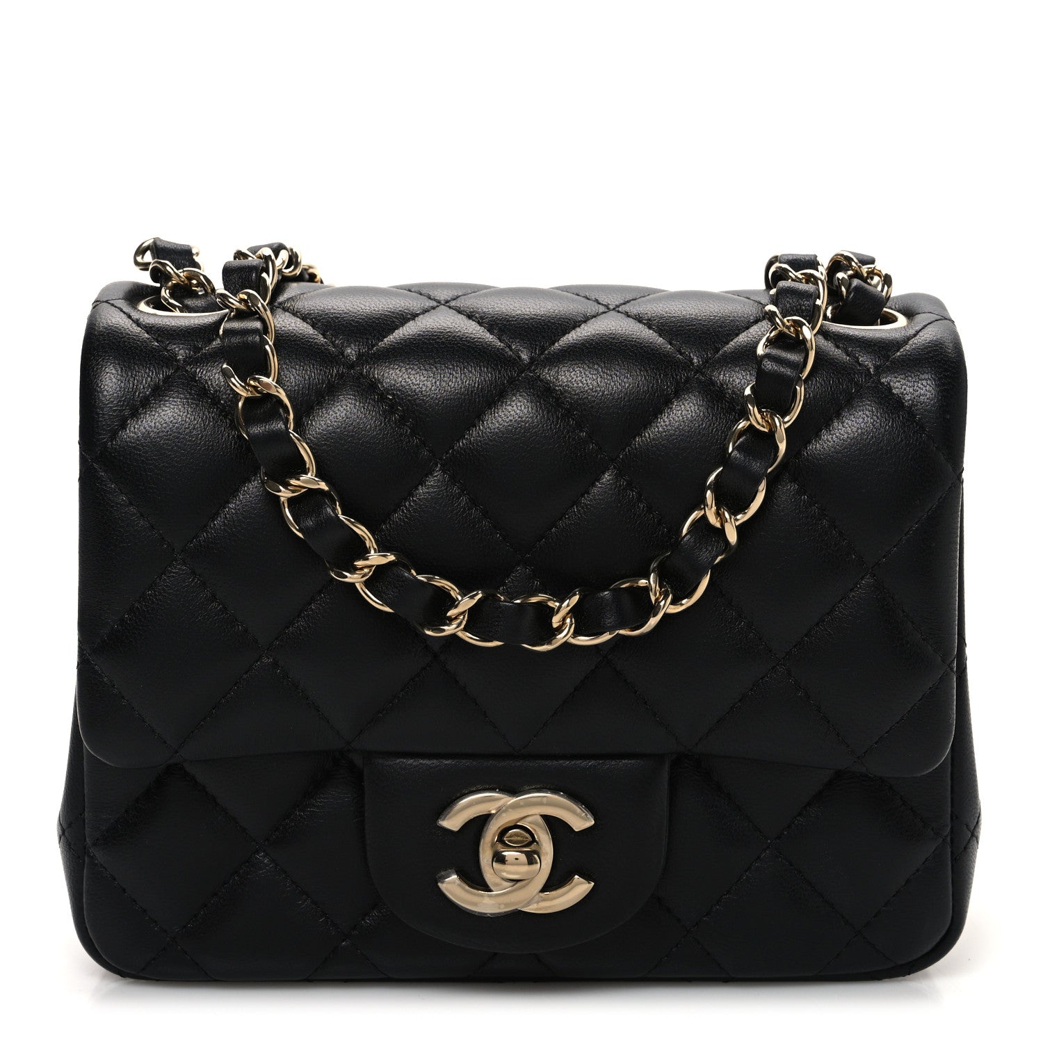 Chanel Lambskin Quilted Mini Square Flap Black