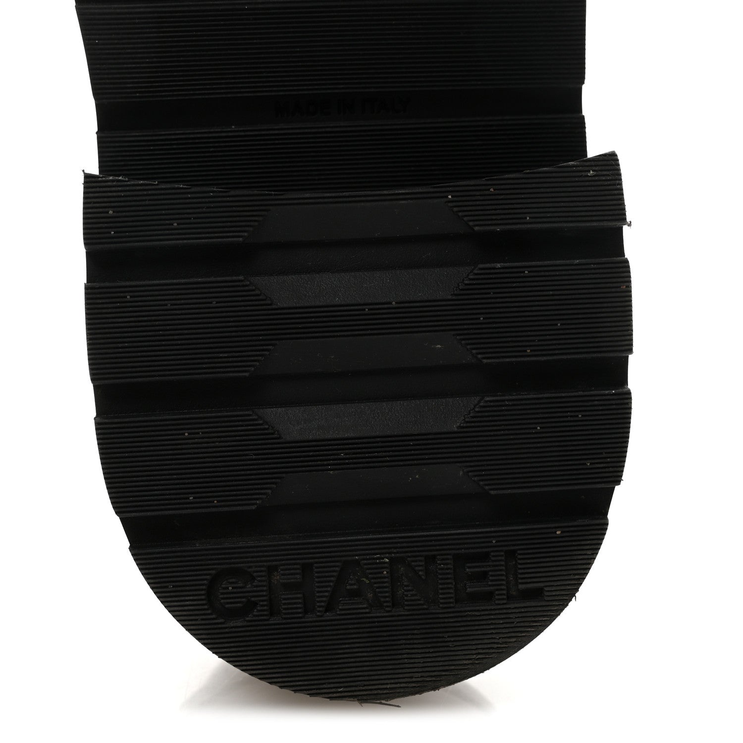 Chanel Shiny Calfskin Quilted Lace Up Combat Boots 37.5 Black