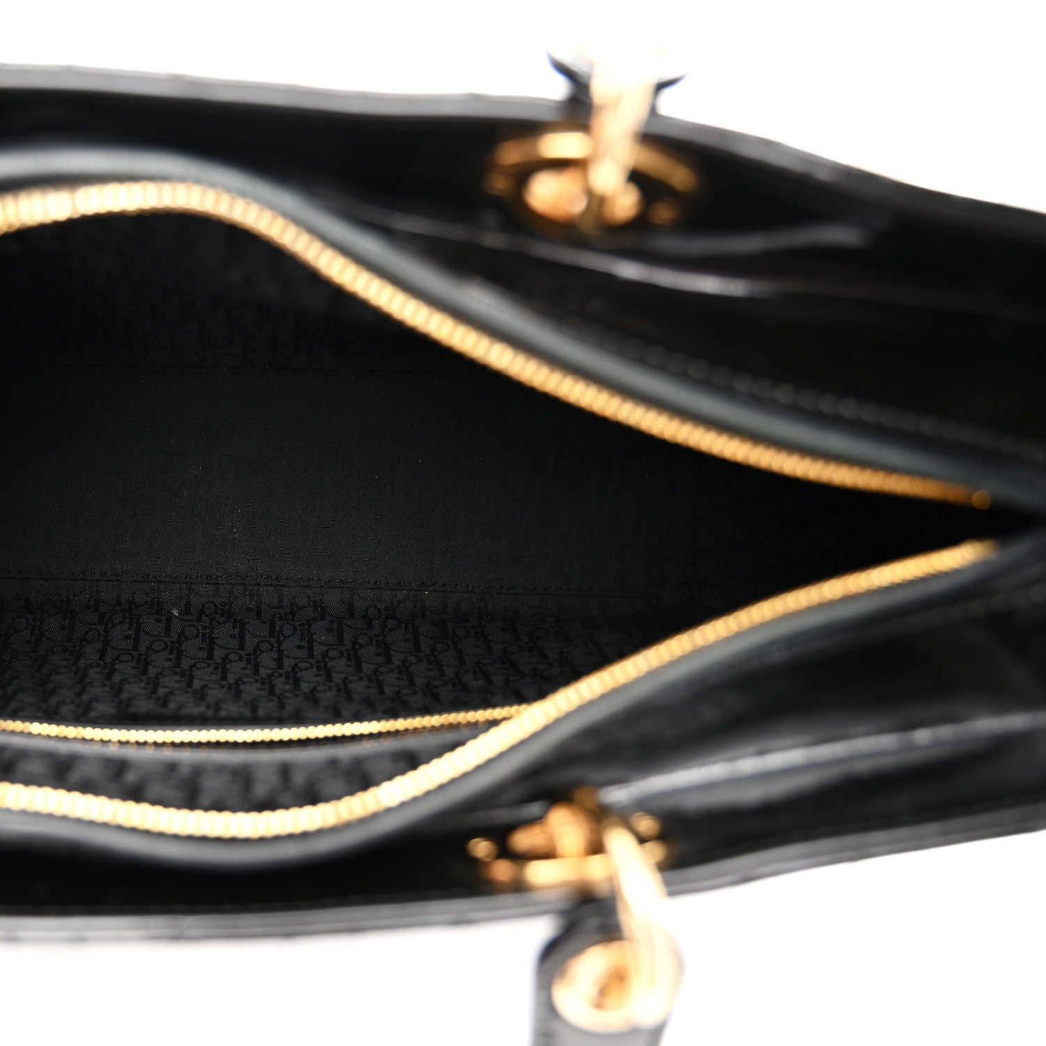 Christian Dior Patent Cannage Large Lady Dior Black