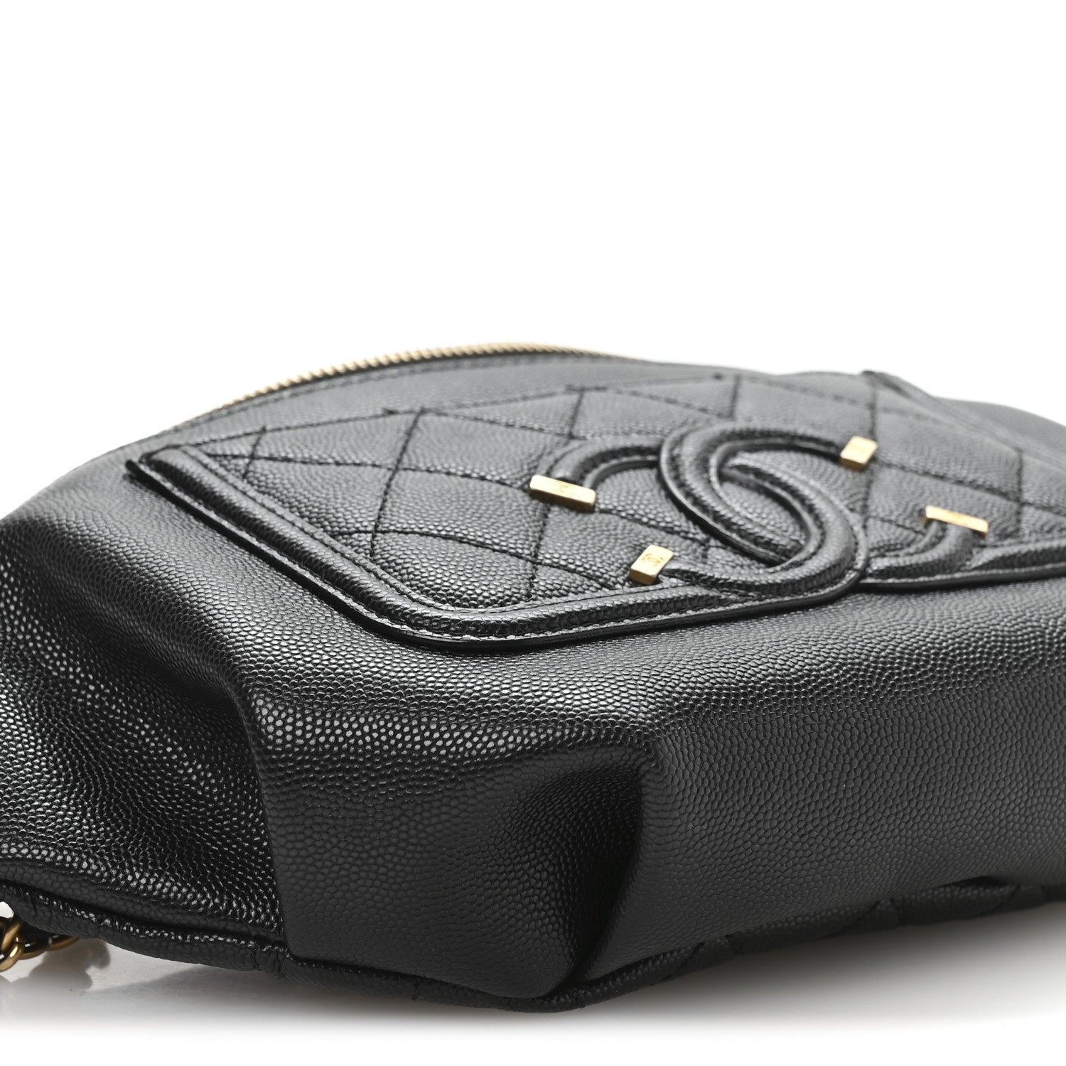 Chanel Caviar Quilted Filigree Waist Bag Black