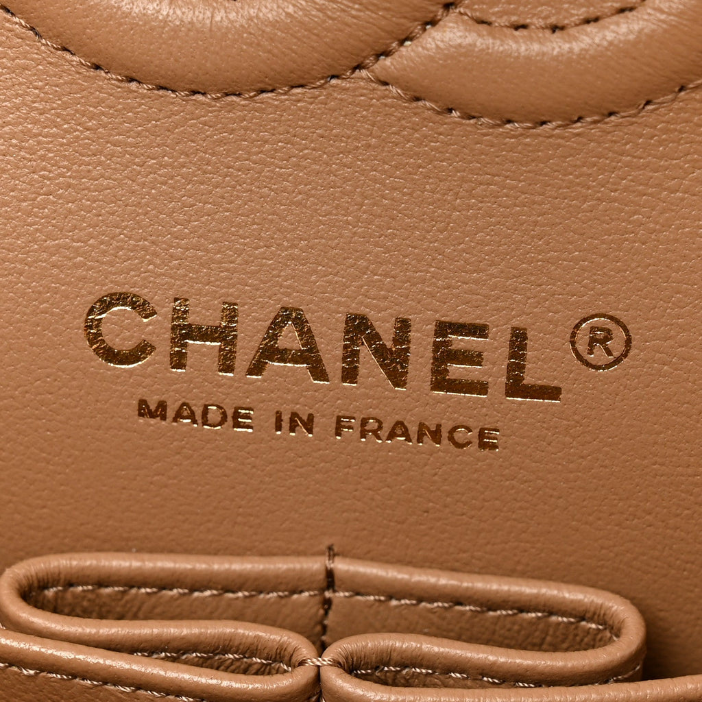 Chanel Lambskin Quilted Small Double Flap Brown