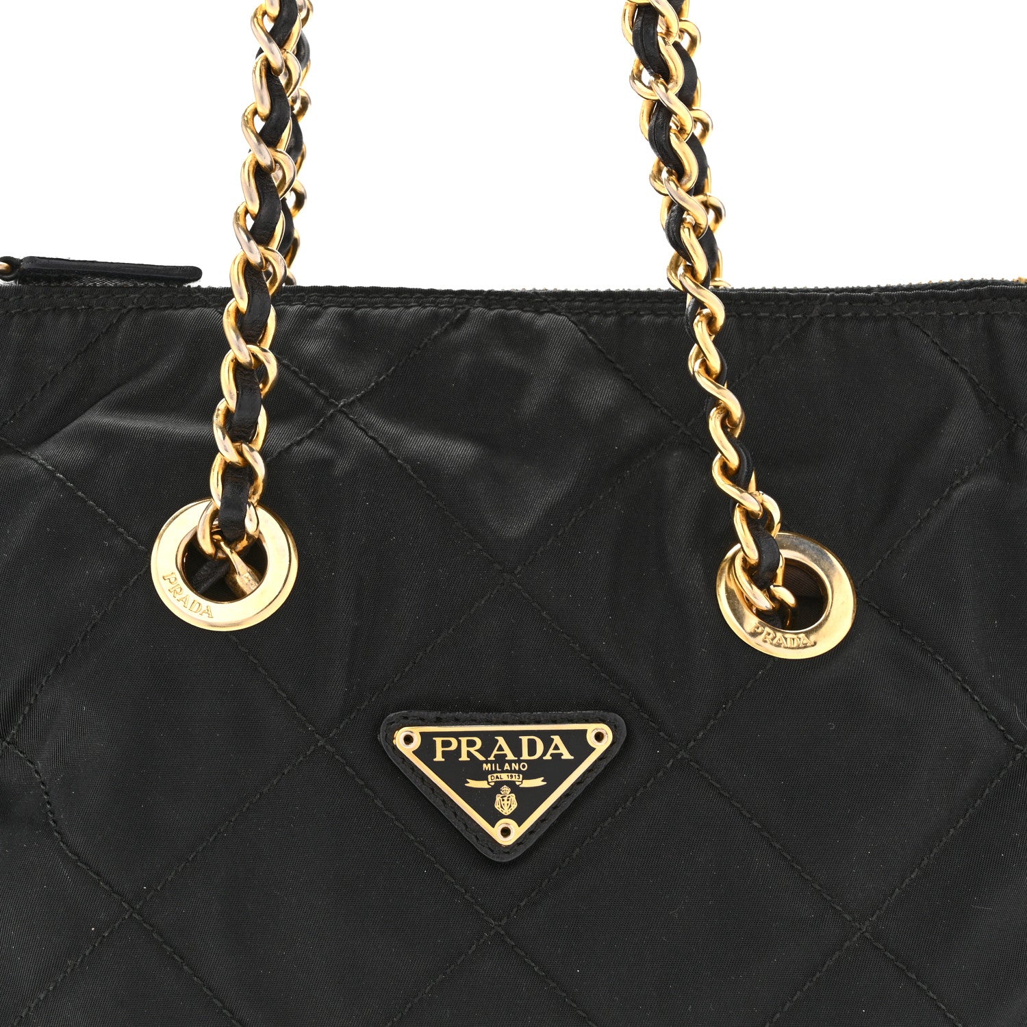Prada Nylon Tessuto Impuntu Quilted Flap Shoulder Bag Black