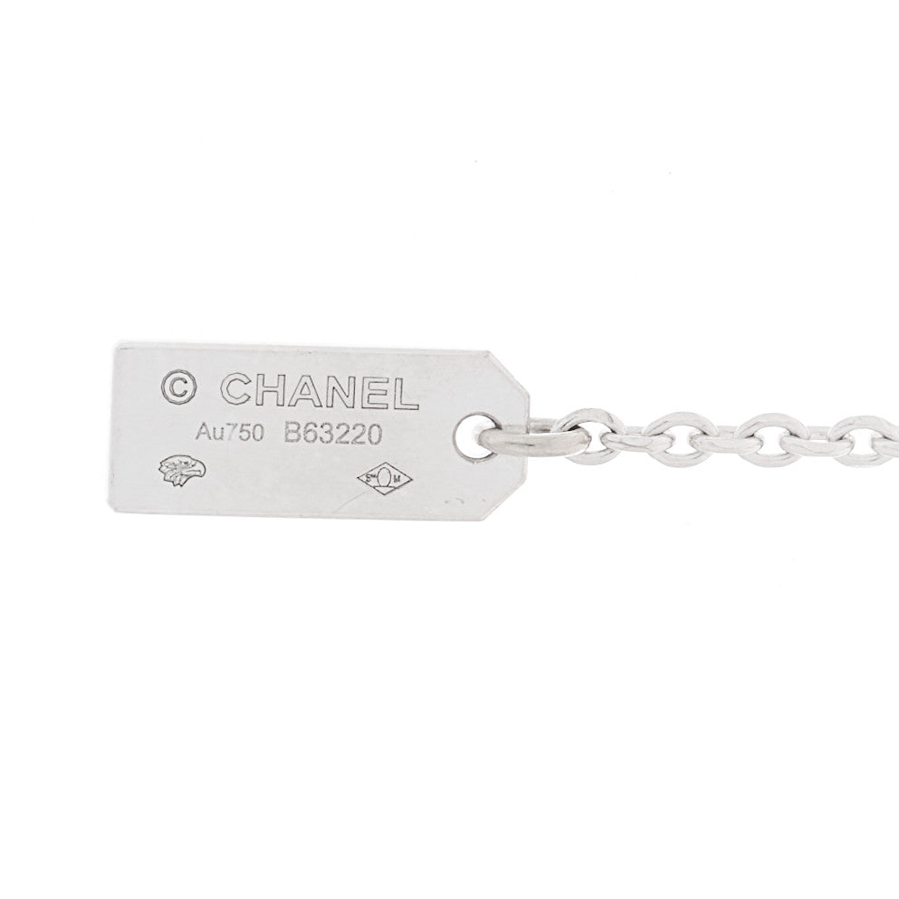 18K White Gold Diamond Eternal No 5 Drop Necklace