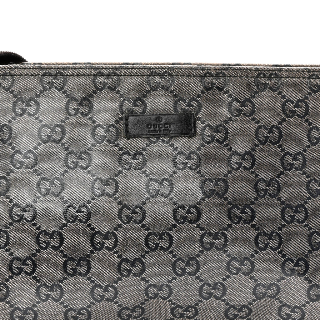 Gucci Crystal Monogram Small Flat Messenger Crossbody Navy