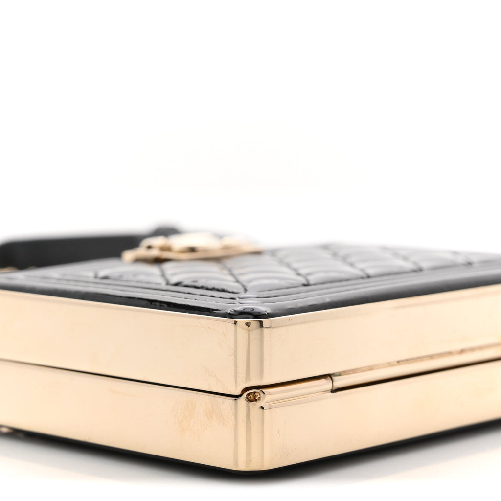 Chanel Patent Calfskin Boy Minaudiere Black