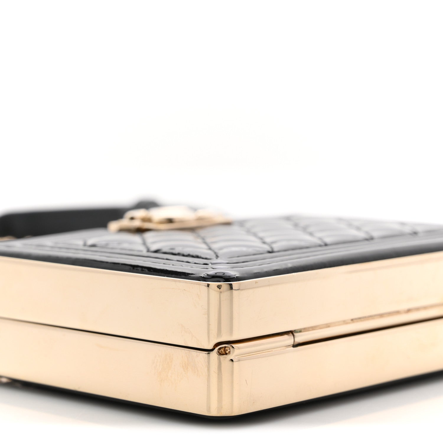 Chanel Patent Calfskin Boy Minaudiere Black
