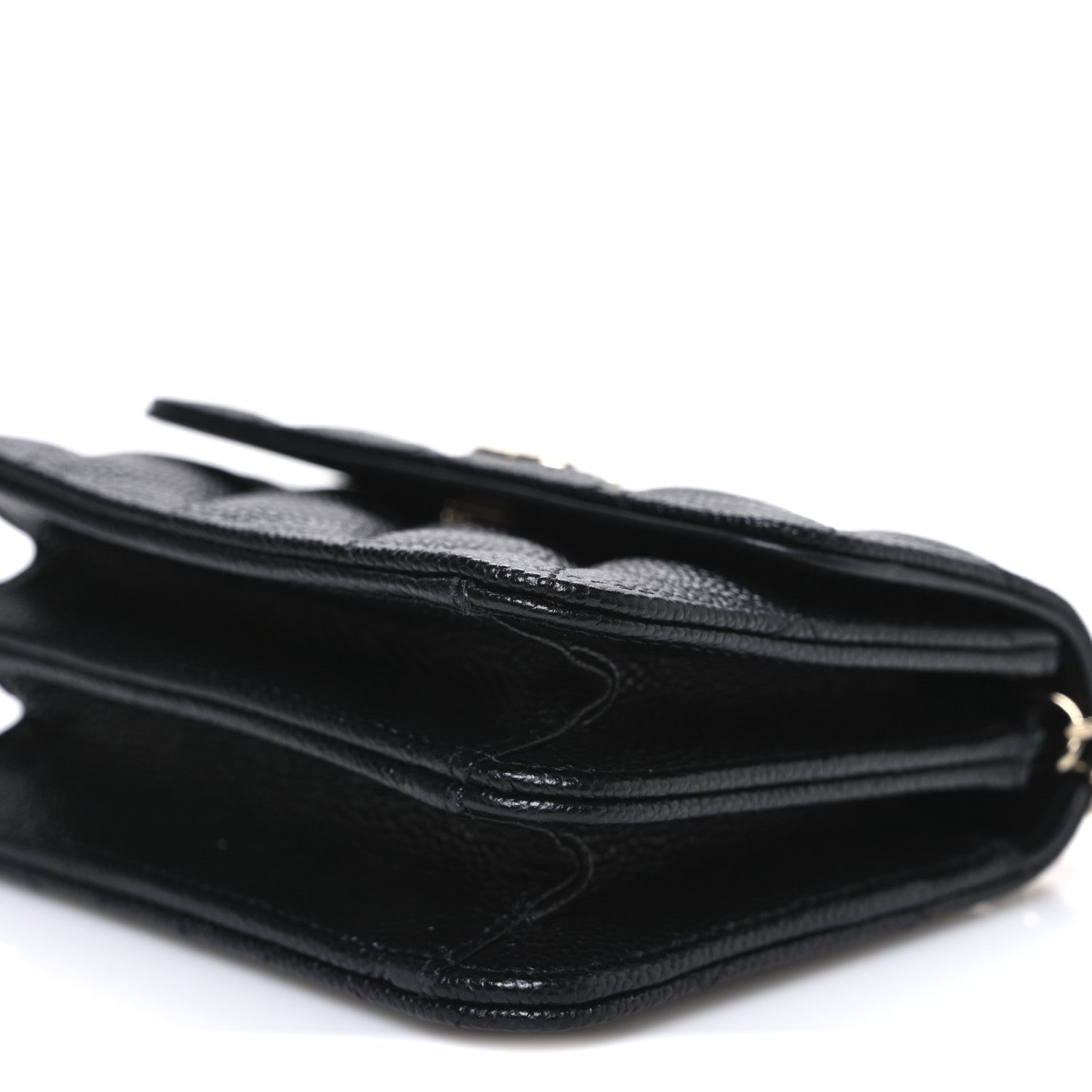 Chanel Caviar Quilted Mini Ribbon Wallet On Chain WOC Black