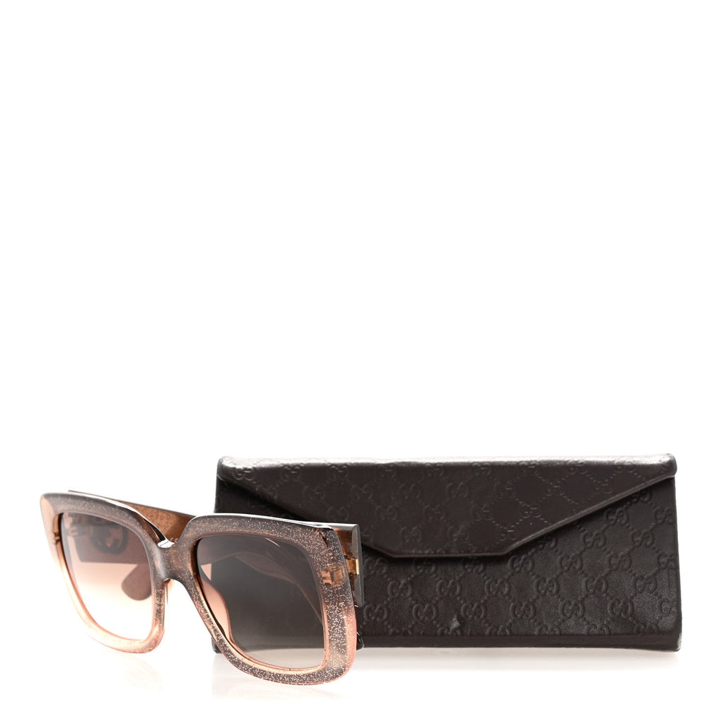 Gucci Glitter Acetate Square Frame Sunglasses GG3814S Brown