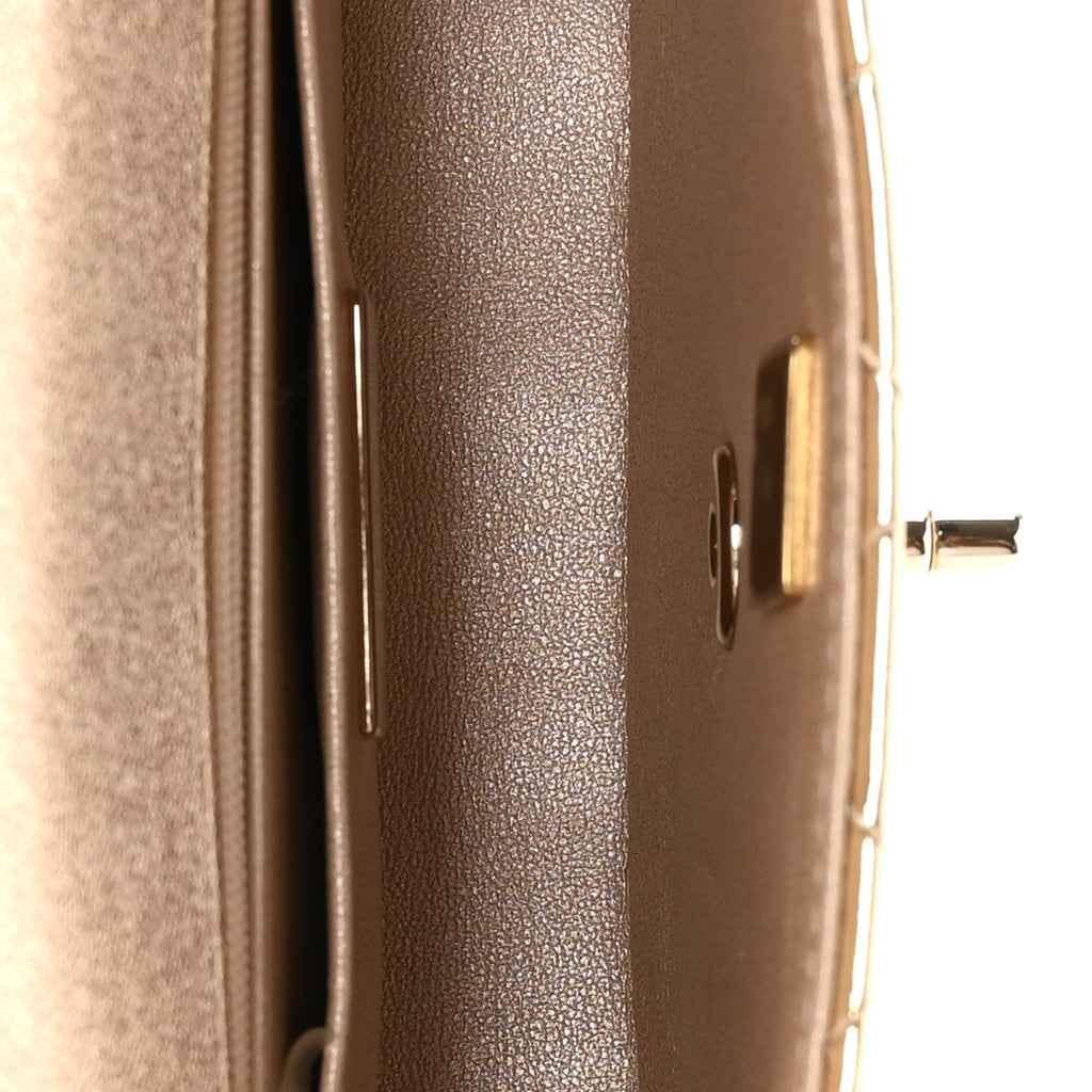 Chanel Mirror Calfskin Metallic Calfskin Quilted Hollywood Boulevard Mini Flap Gold