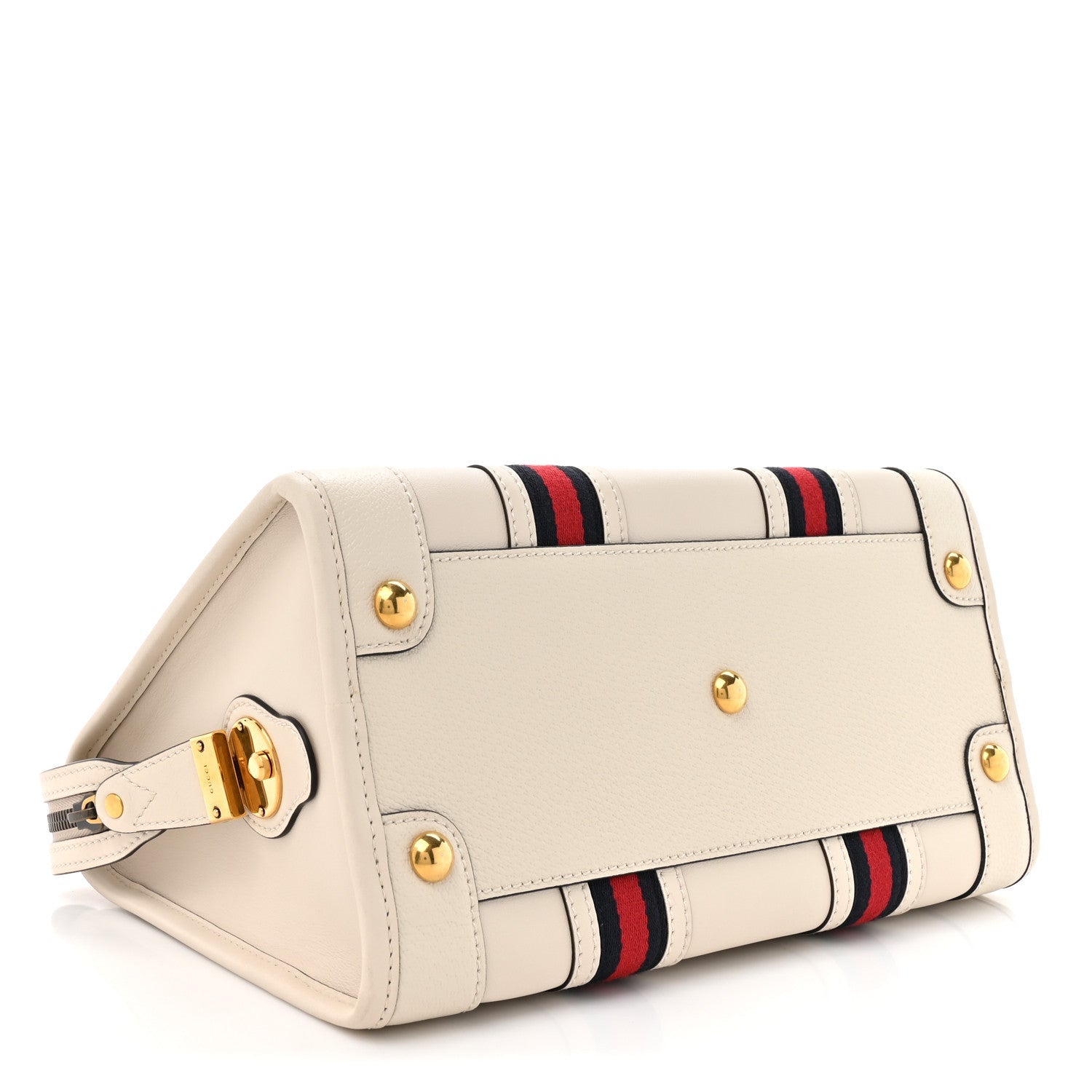 Gucci Koi Calfskin Medium Bauletto Duffle Top Handle Bag White