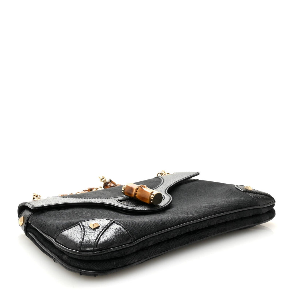 Gucci Monogram Bamboo Chain Bag Black