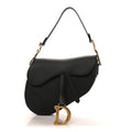 Christian Dior Grained Calfskin Saddle Bag Black