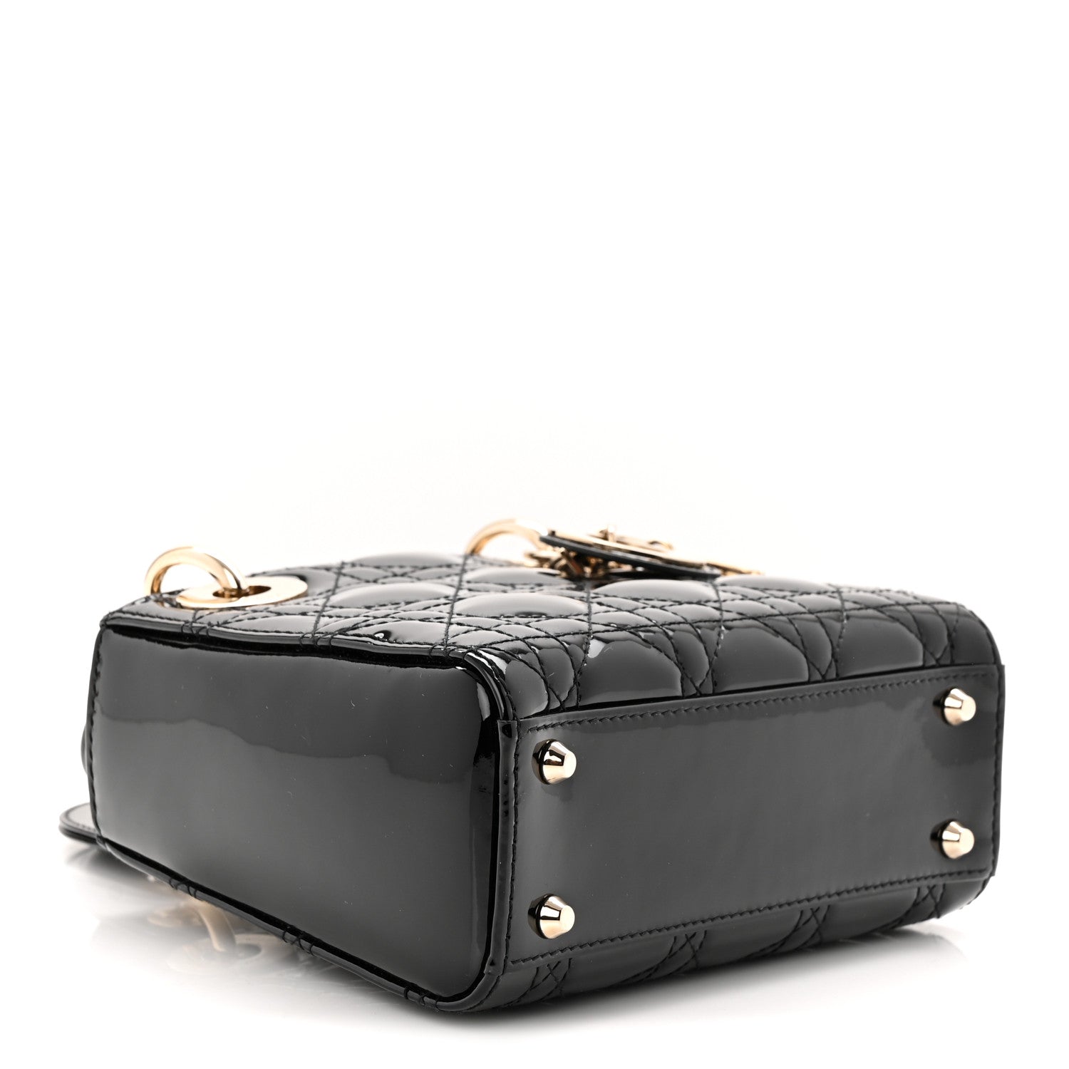 Christian Dior Patent Cannage Mini Lady Dior Black