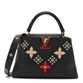 Louis Vuitton Taurillon Mechanical Flowers Smile Capucines PM Black
