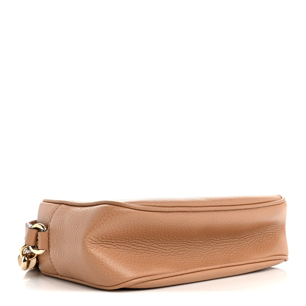 Gucci Pebbled Calfskin Small Soho Disco Bag Camelia