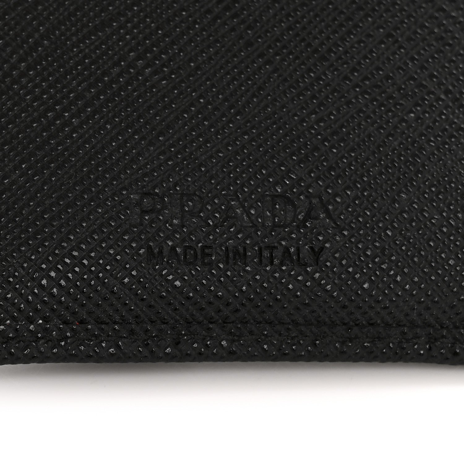 Prada Saffiano Triangle Card Holder Black