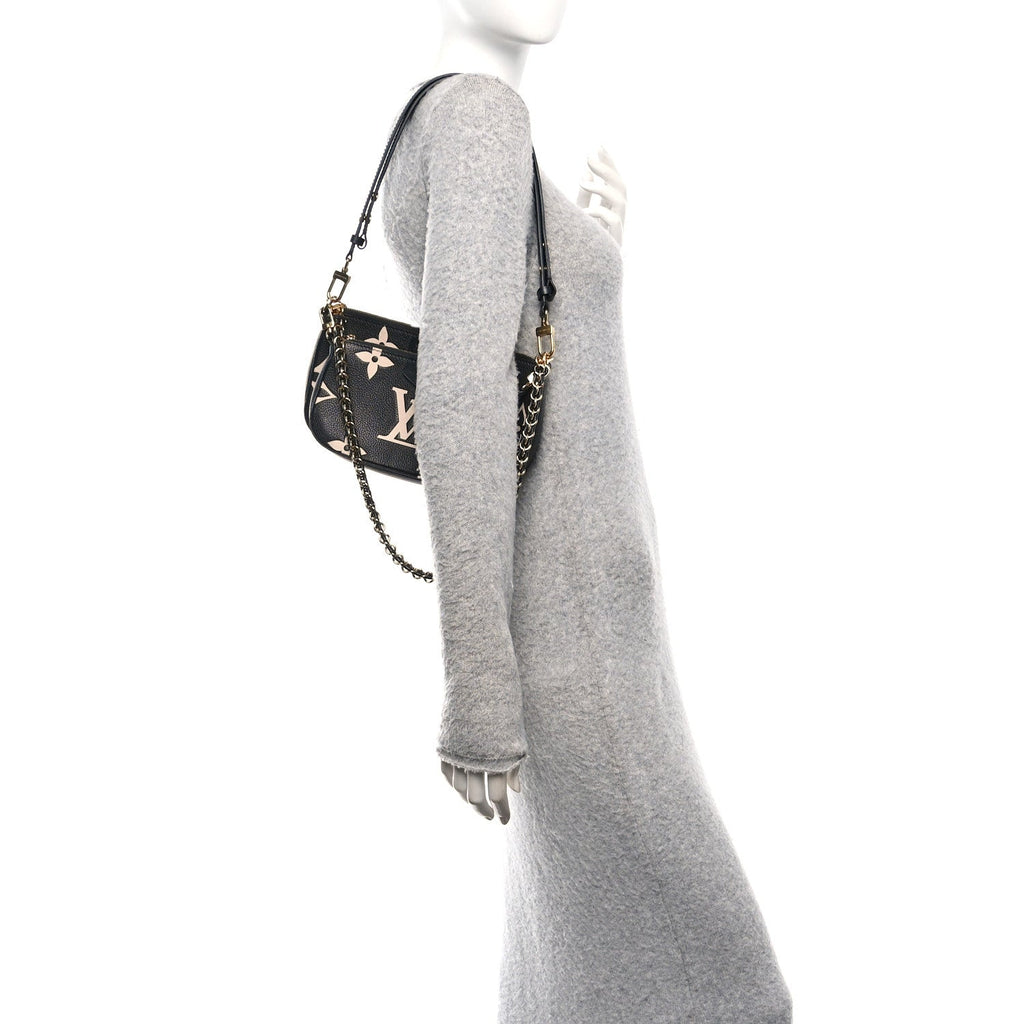 Louis Vuitton Empreinte Monogram Giant Multi Pochette Accessories Black Beige