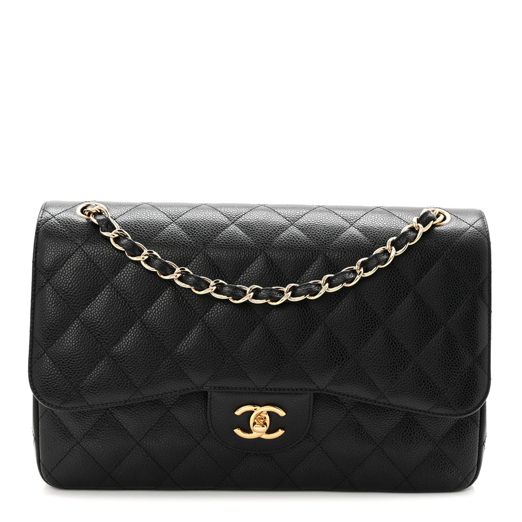 Chanel Caviar Quilted Jumbo Double Flap Black