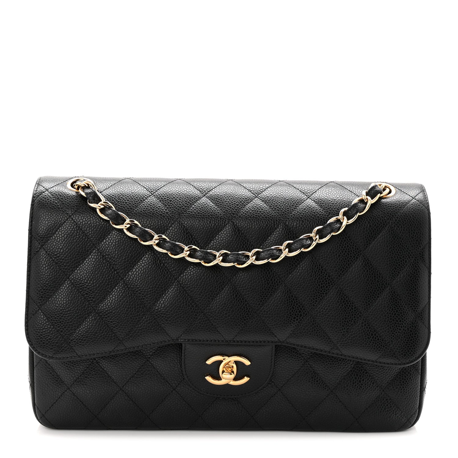 Chanel Caviar Quilted Jumbo Double Flap Black