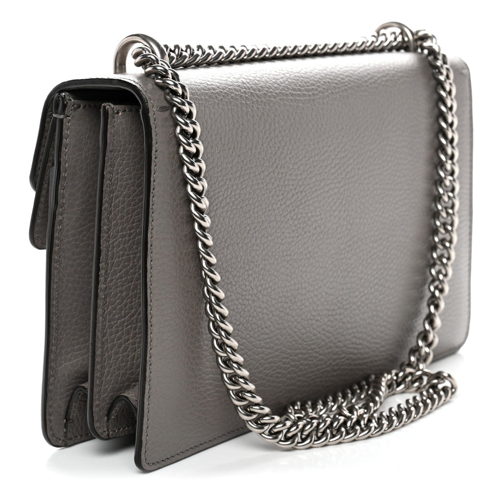 Gucci Pebbled Calfskin Small Dionysus Shoulder Bag Dusty Grey