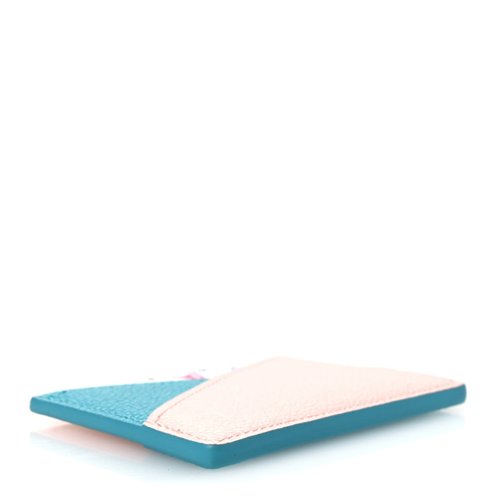 Louis Vuitton LV X TM Monogram Multicolor Criss-Cross Card Holder Kabira Blue Rose