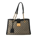 Gucci GG Supreme Monogram Medium Padlock Tote Black