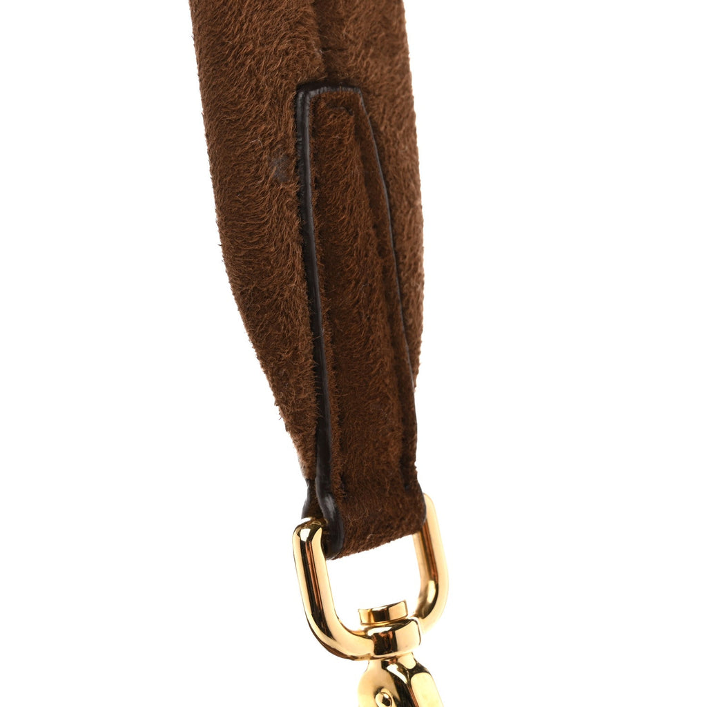 Prada Suede Large Explore Shoulder Bag Cocoa Brown
