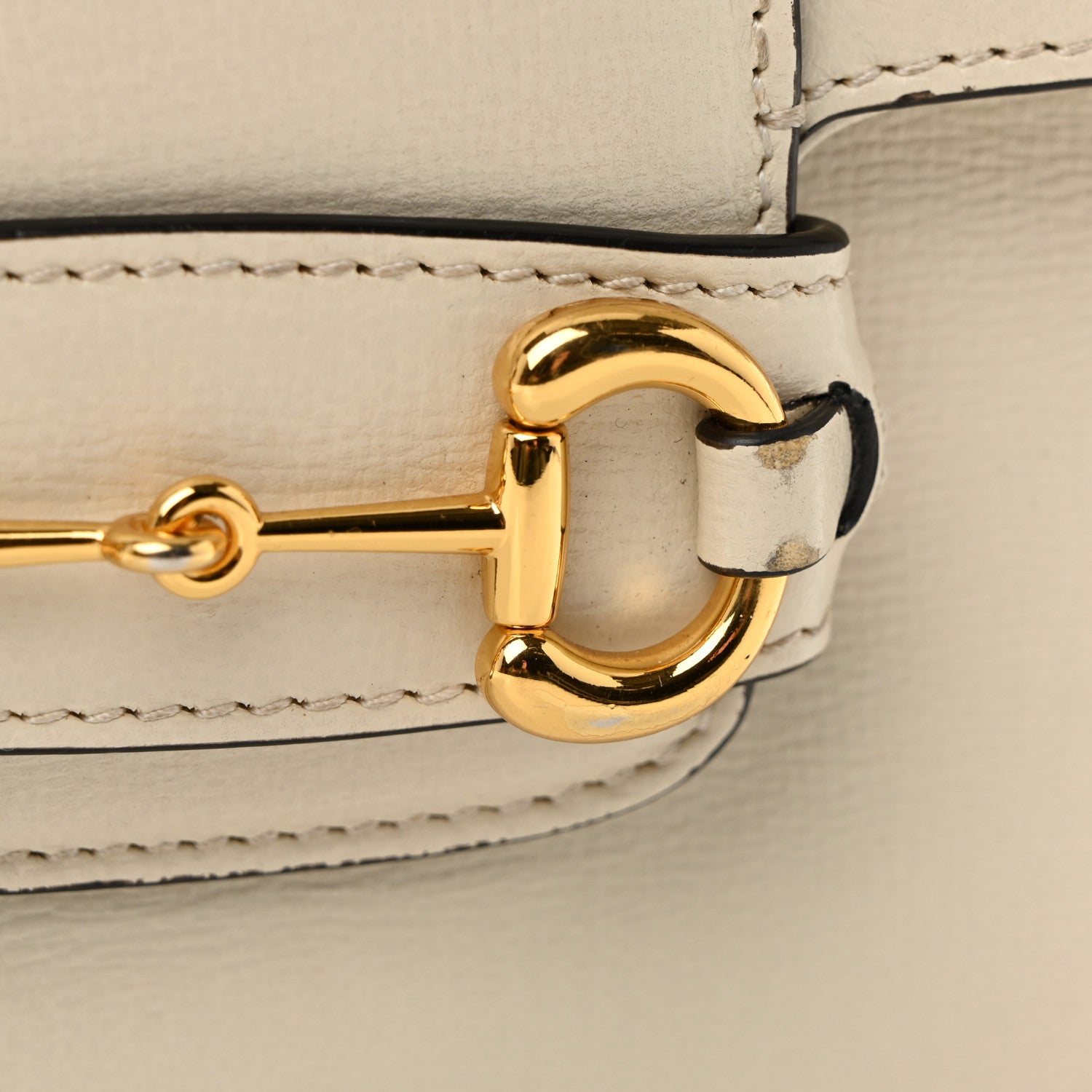 Gucci Azalea Calfskin Web Mini Horsebit 1955 Shoulder Bag Mystic White