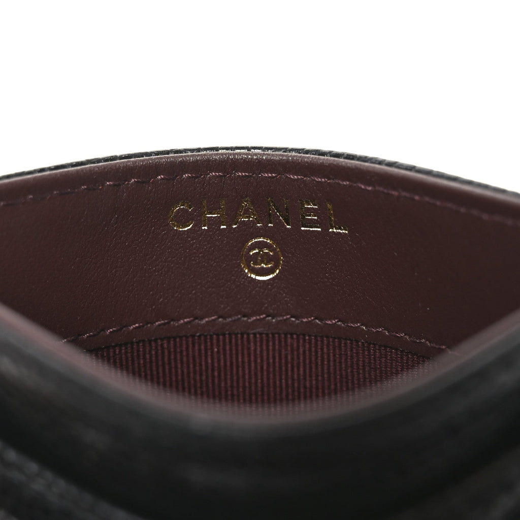 Caviar Quilted Card Holder Black