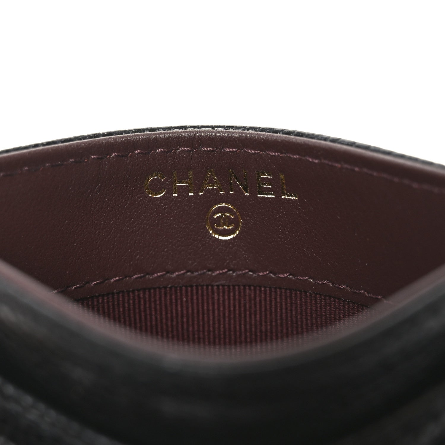 Caviar Quilted Card Holder Black