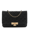 Chanel Lambskin Quilted Golden Class Wallet on Chain WOC Black
