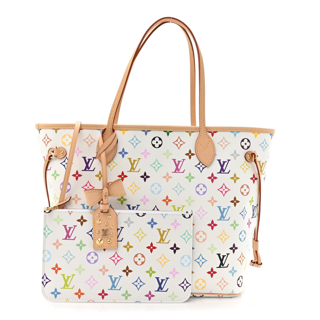 Louis Vuitton LV x TM Monogram Multicolor Neverfull MM White