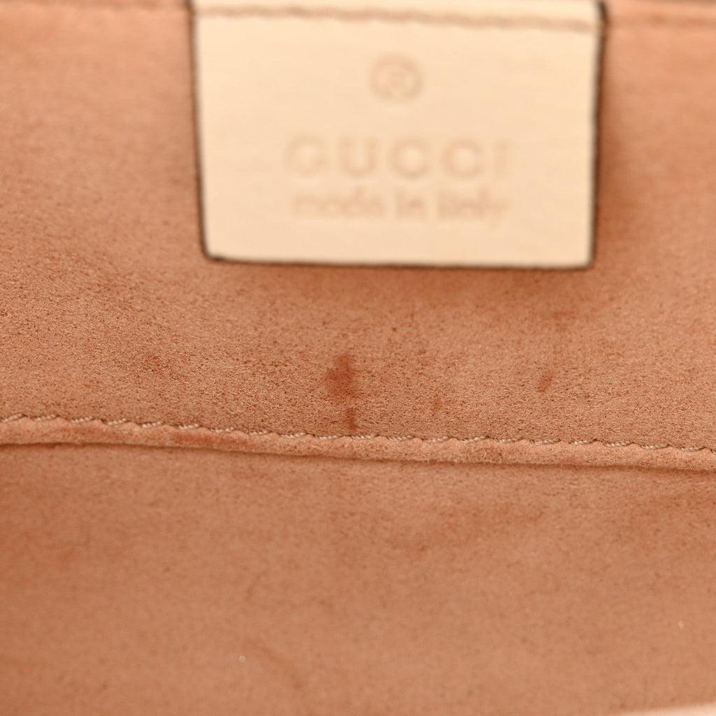 Gucci GG Supreme Monogram Calfskin Small Padlock Shoulder Bag Beige Mystic White Sun Oil