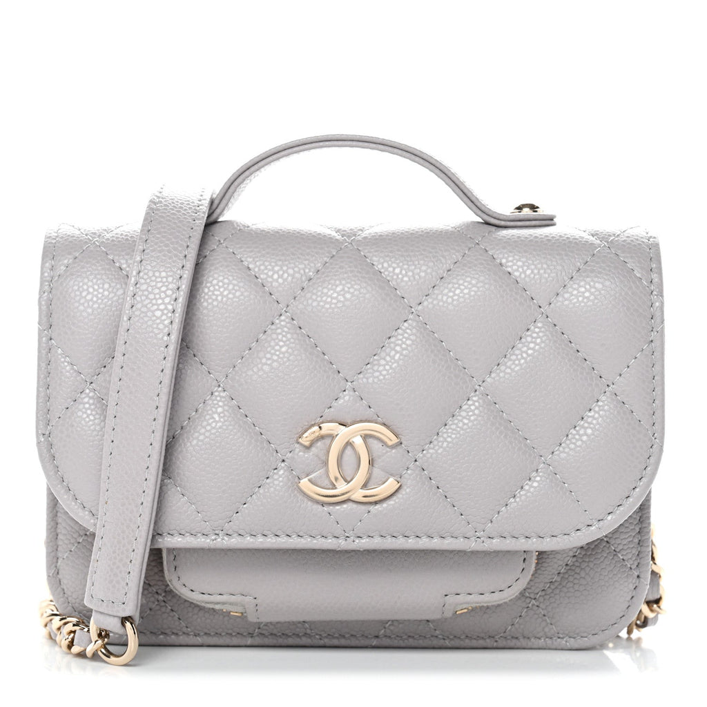 Chanel Caviar Quilted Mini Business Affinity Flap Grey