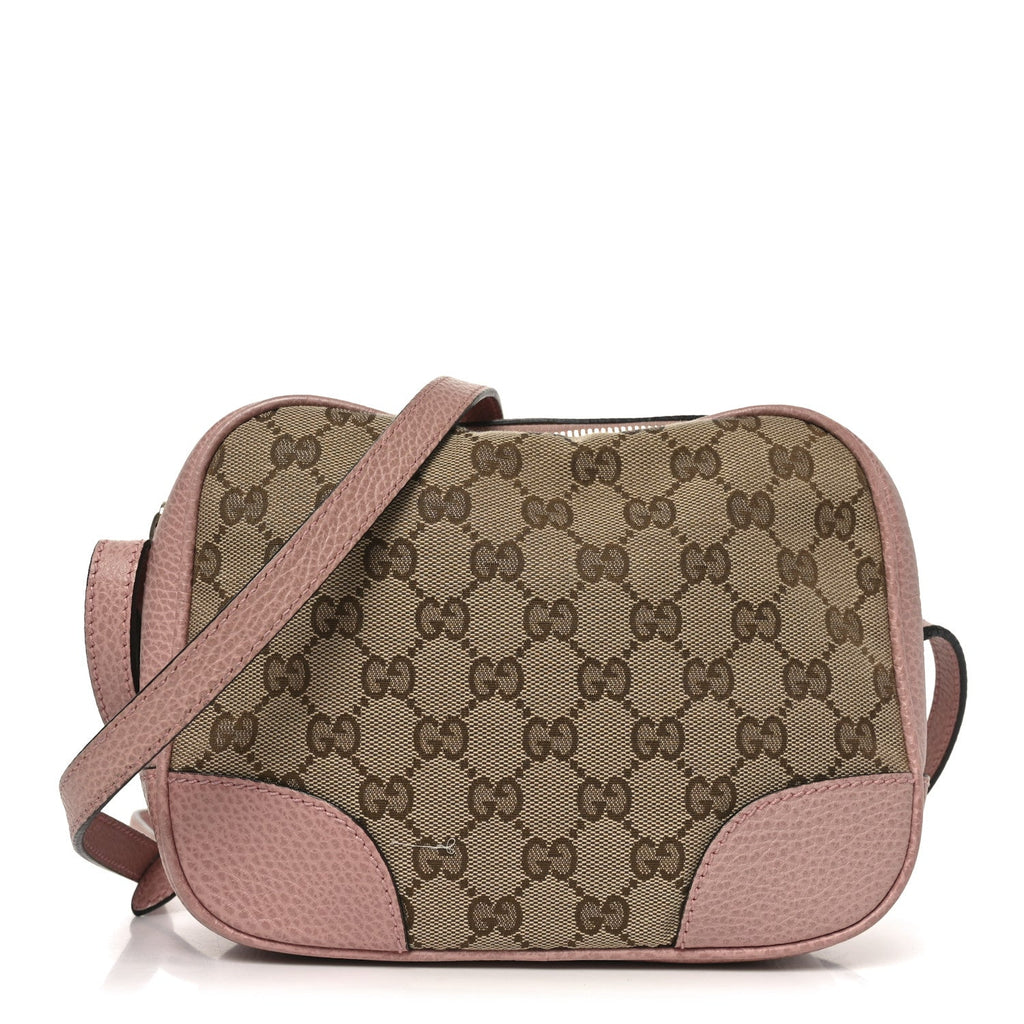 Gucci Monogram Mini Bree Messenger Bag Beige Soft Pink