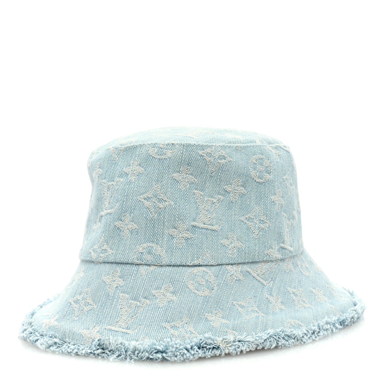 Louis Vuitton Monogram Denim Fringe Bucket Hat Blue