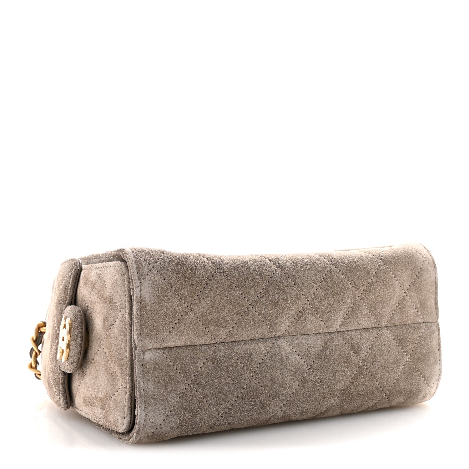 Chanel Suede Quilted Mini Chanel 25 Handbag Dark Grey
