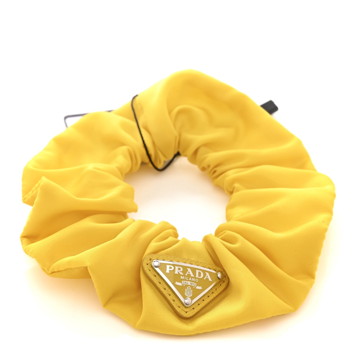 Prada Re-Nylon Metal Logo Scrunchie Giallo